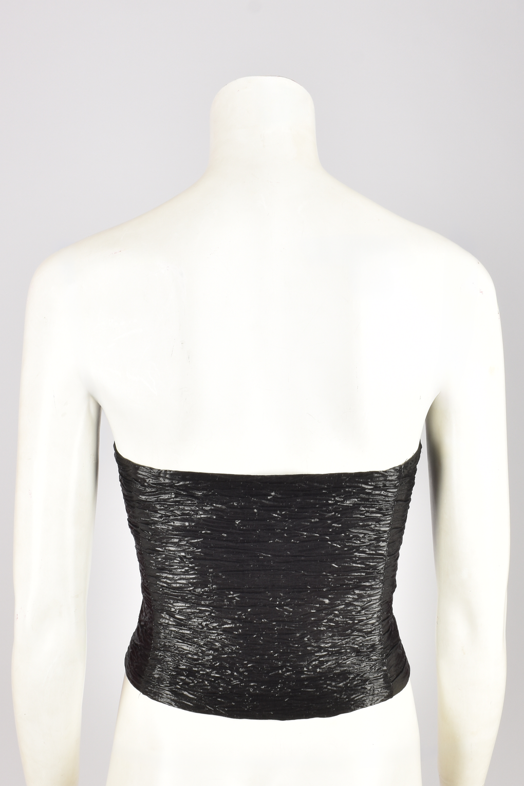 ESCADA BLACK SILK METALLIC STRAPLESS TOP