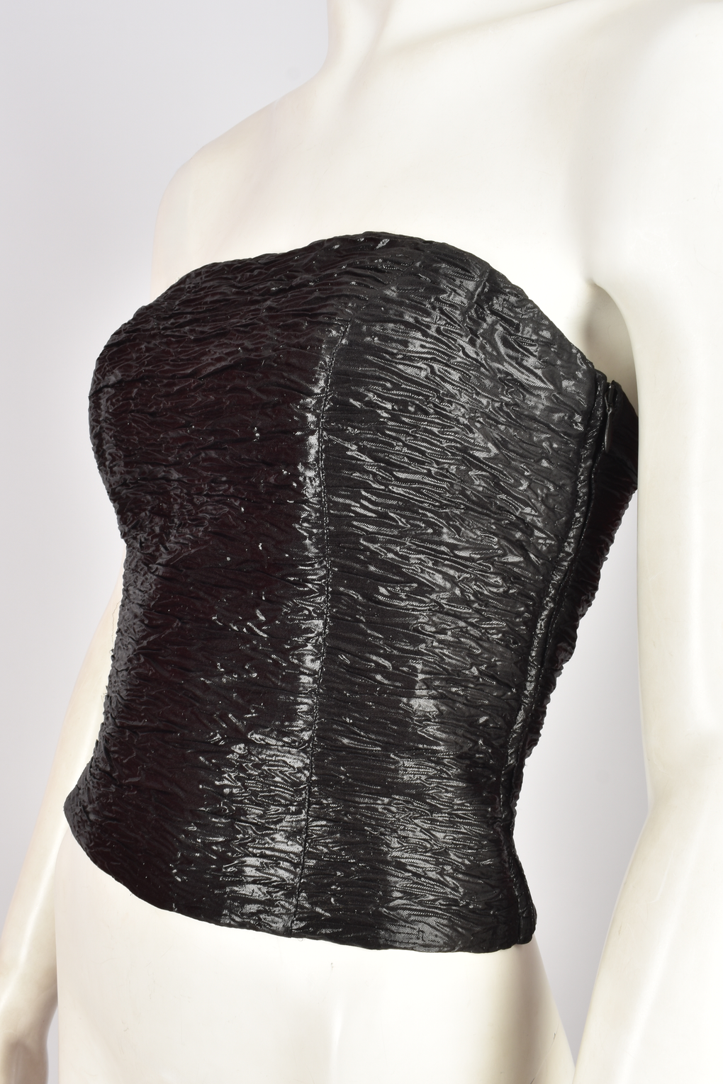 ESCADA BLACK SILK METALLIC STRAPLESS TOP