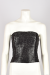 ESCADA BLACK SILK METALLIC STRAPLESS TOP