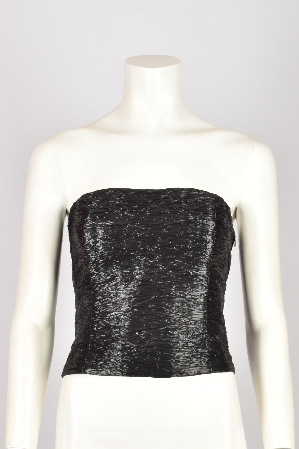 ESCADA BLACK SILK METALLIC STRAPLESS TOP