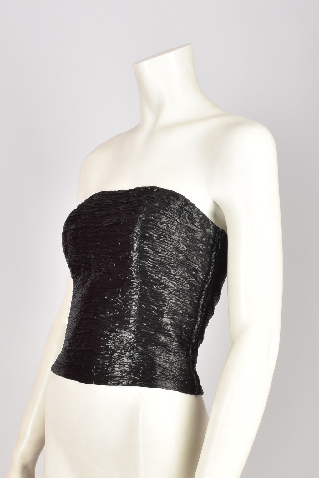 ESCADA BLACK SILK METALLIC STRAPLESS TOP