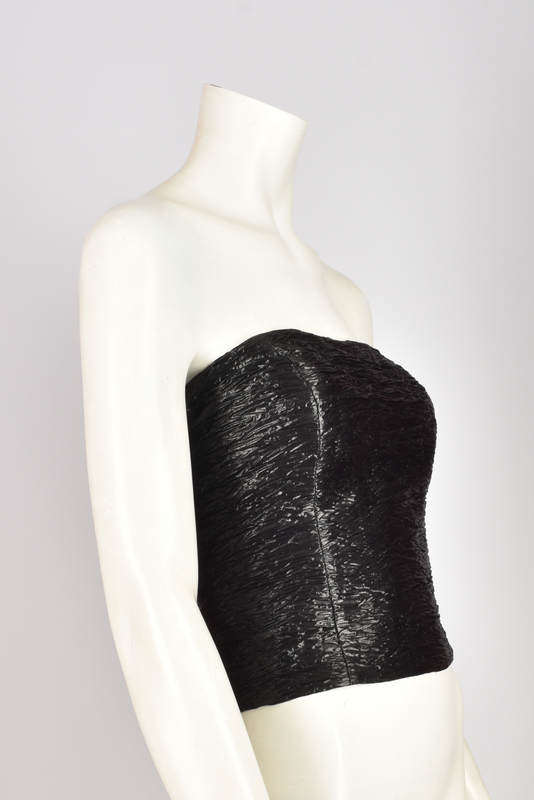 ESCADA BLACK SILK METALLIC STRAPLESS TOP