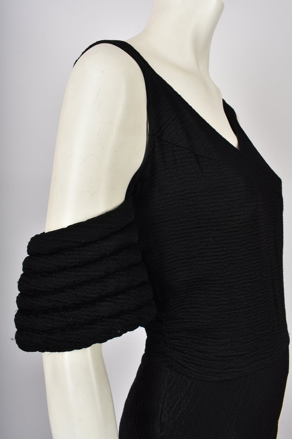 1930's OFF THE SHOULDER BLACK GOWN