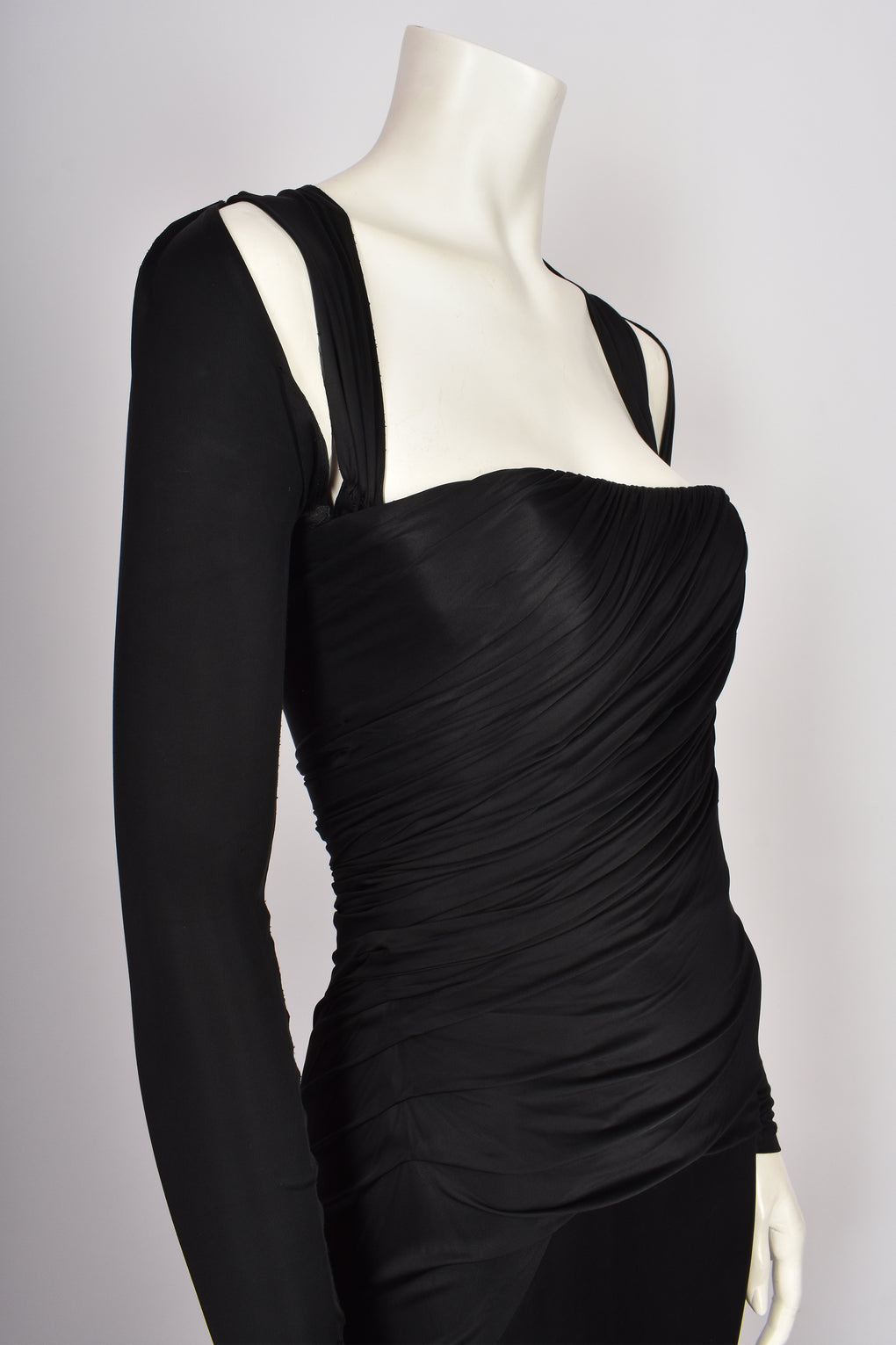 VERSACE LONG SLEEVE BLACK GOWN