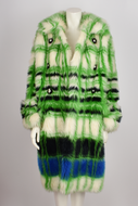 MIUI MIU A/W 2017 GREEN CHECKERED FAUX FUR COAT