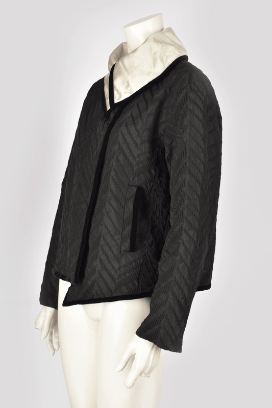 GIORGIO ARMANI BLACK AND WHITE QUILTED JACKET