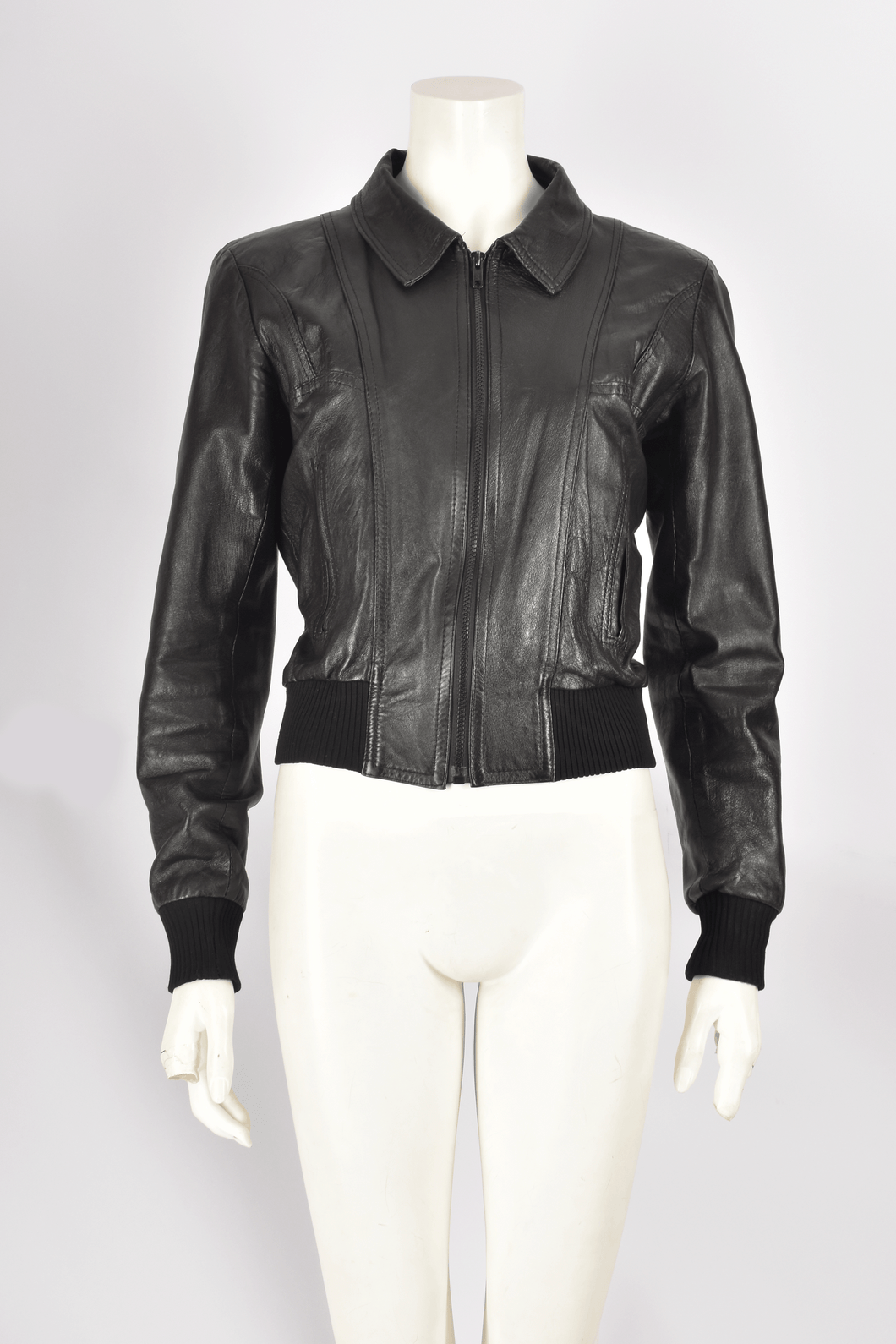 70'S VINTAGE BLACK LEATHER JACKET