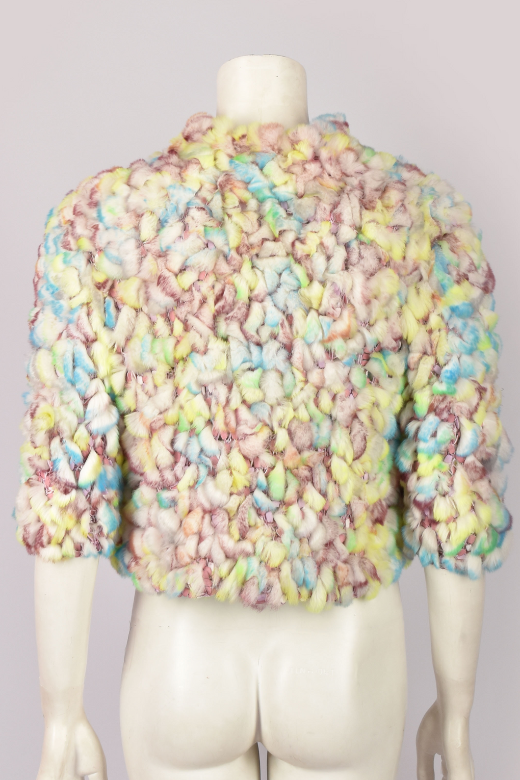 FENDI DYED RABBIT FUR CROPPED JACKET