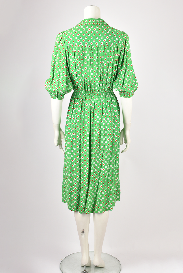 DIORLING BY CHRISTIAN DIOR GREEN FLORAL DRESS – Found And Vision