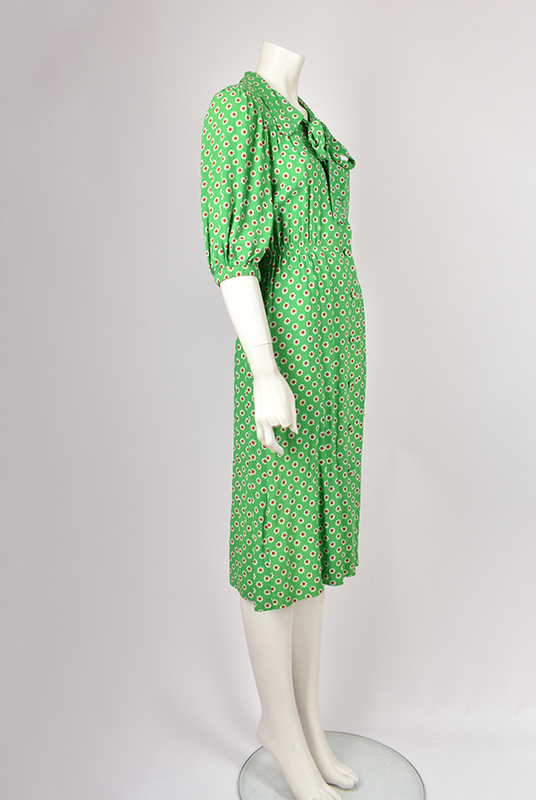 DIORLING BY CHRISTIAN DIOR GREEN FLORAL DRESS