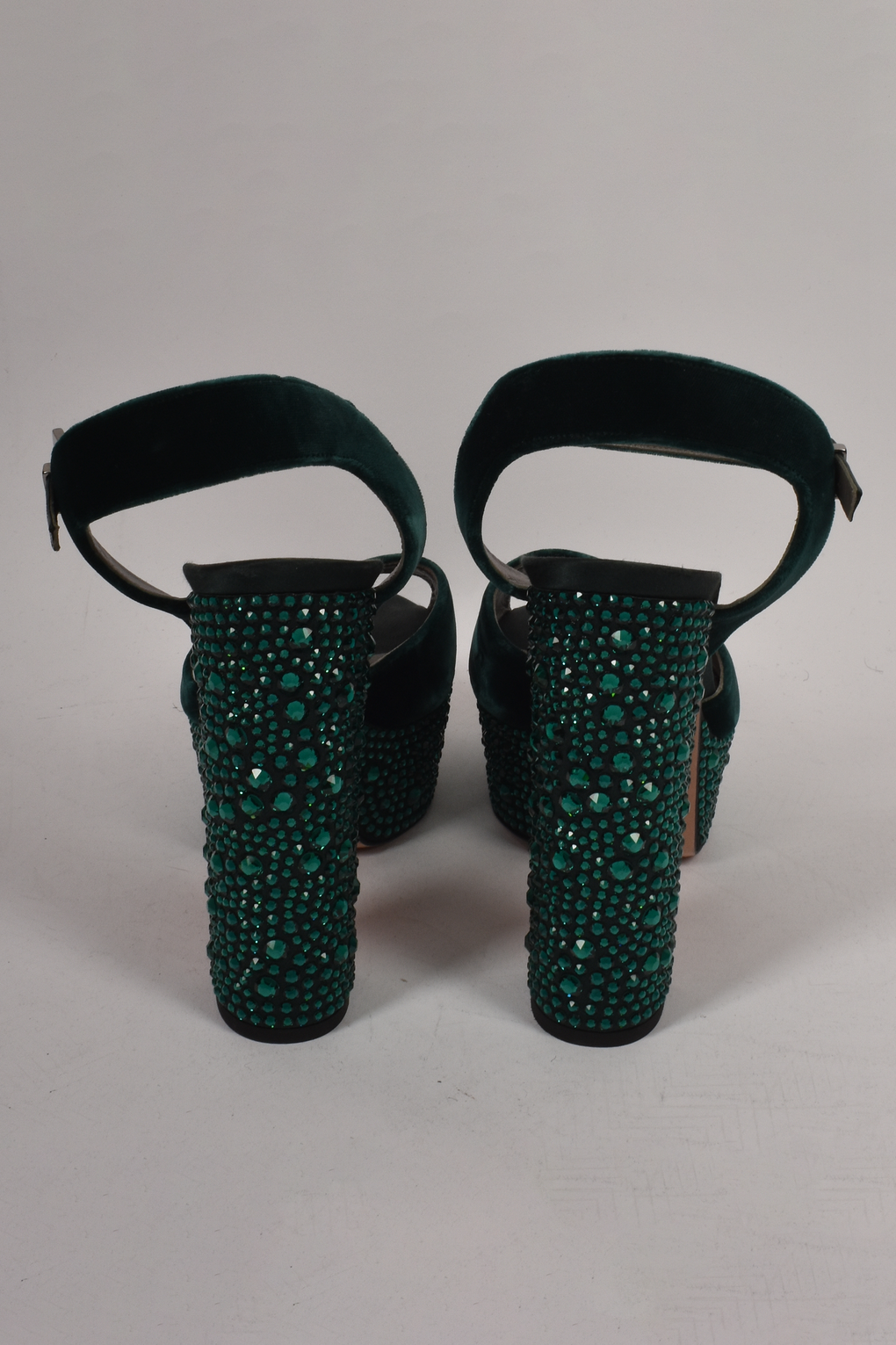 GINA GREEN DIAMANTE PLAFORM SANDALS