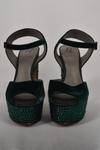 GINA GREEN DIAMANTE PLAFORM SANDALS