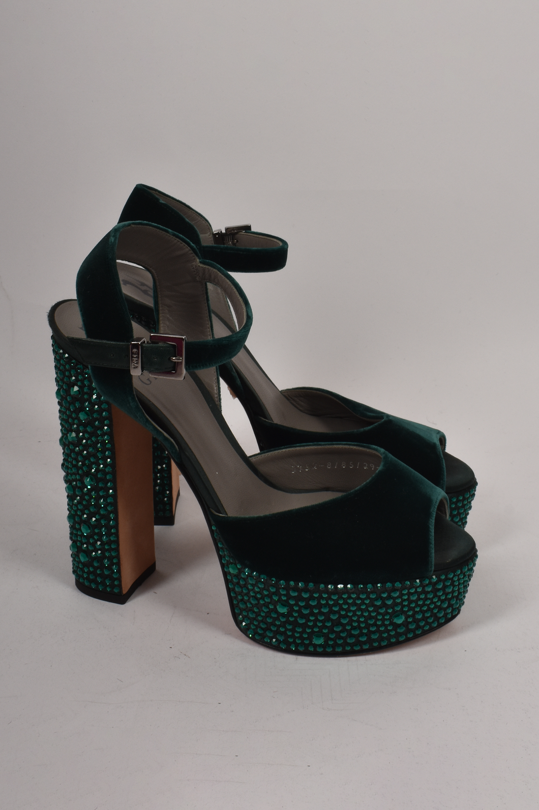 GINA GREEN DIAMANTE PLAFORM SANDALS