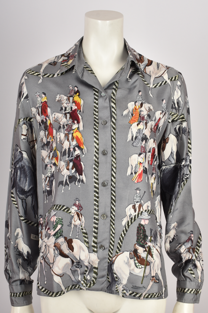 HERMÉS PRINTED SILK SHIRT