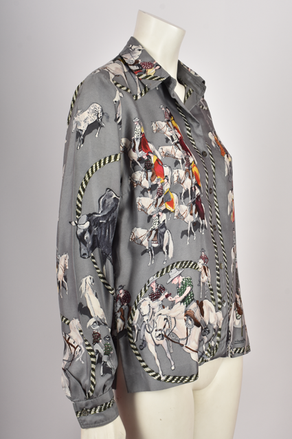 HERMÉS PRINTED SILK SHIRT