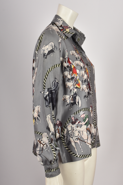 HERMÉS PRINTED SILK SHIRT