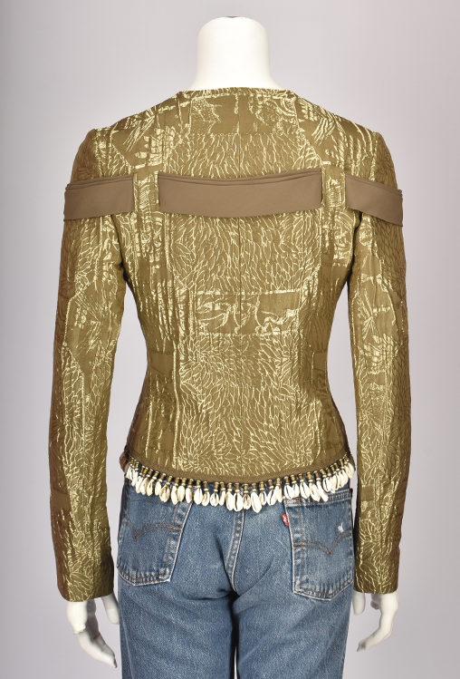 CHRISTIAN DIOR S/S 2003 GOLD JACKET WITH SEASHELL TRIM