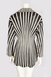 JITORIS BLACK AND WHITE STRIPED LEATHER JACKET