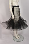 ALBERTA FERRETTI BLACK TULLE FLOUNCE SKIRT