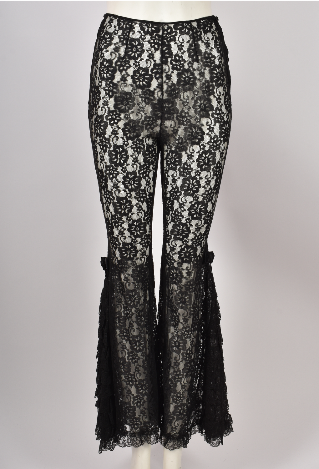 LACE FLARED TROUSERS WITH RUFFLES