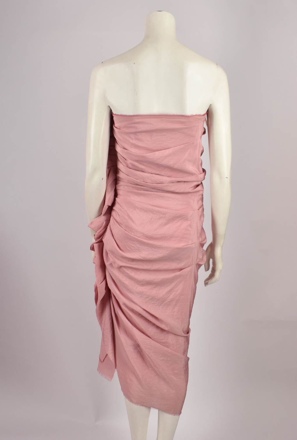 LANVIN RESORT 2009 EMBELLISHED STRAPLESS SIDE RUFFLE DRESS