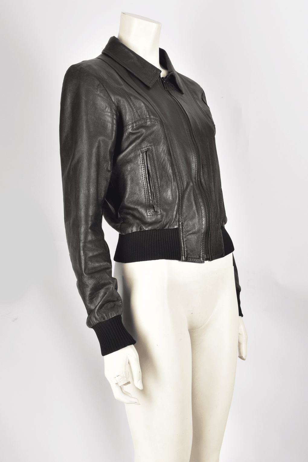 70'S VINTAGE BLACK LEATHER JACKET