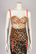 LEOPARD CORSET WITH ORANGE TRIMS