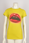 MOWALOLA YELLOW LIPS GRAPHIC T-SHIRT