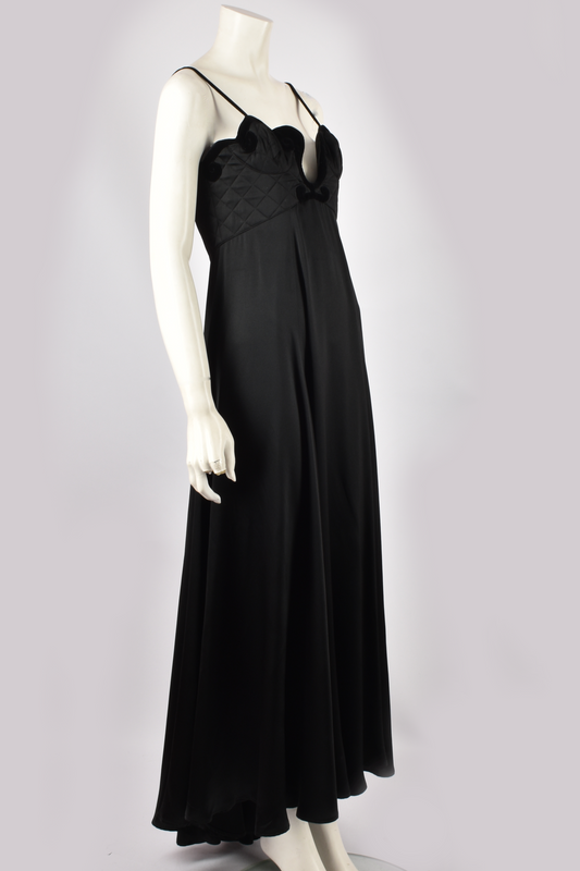 THIERRY MUGLER BLACK SILK GOWN
