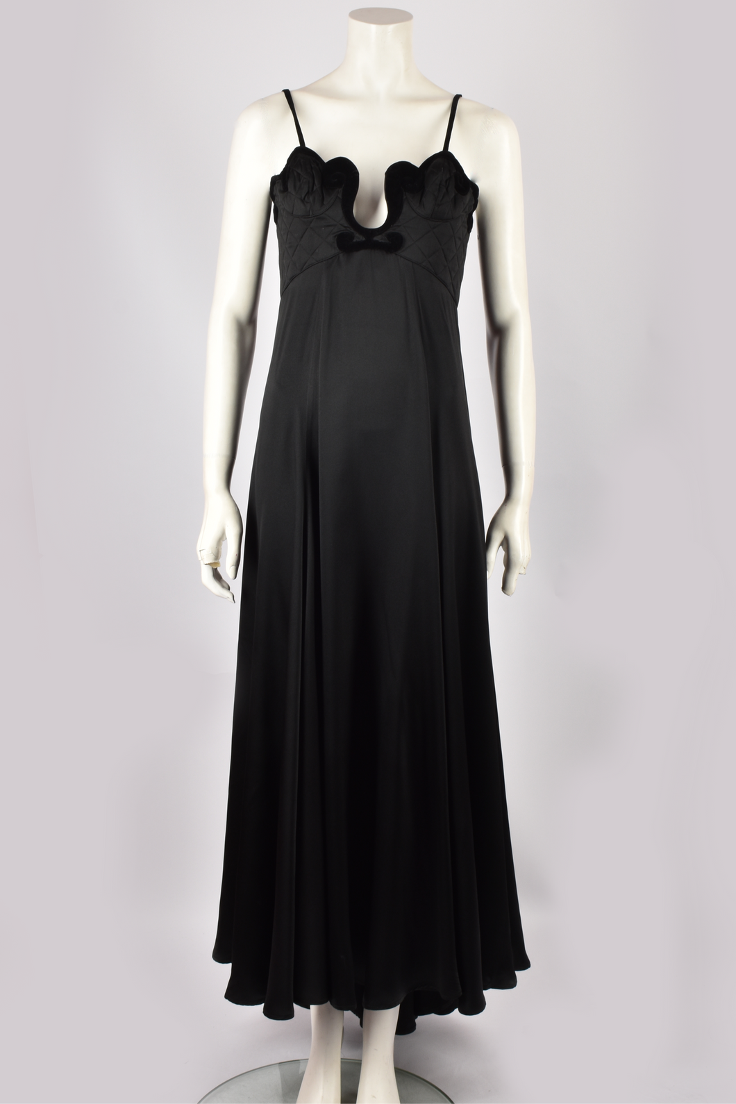 THIERRY MUGLER BLACK SILK GOWN