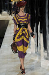 MARC JACOBS S/S 2009 PURPLE AND YELLOW STRIPED DRESS