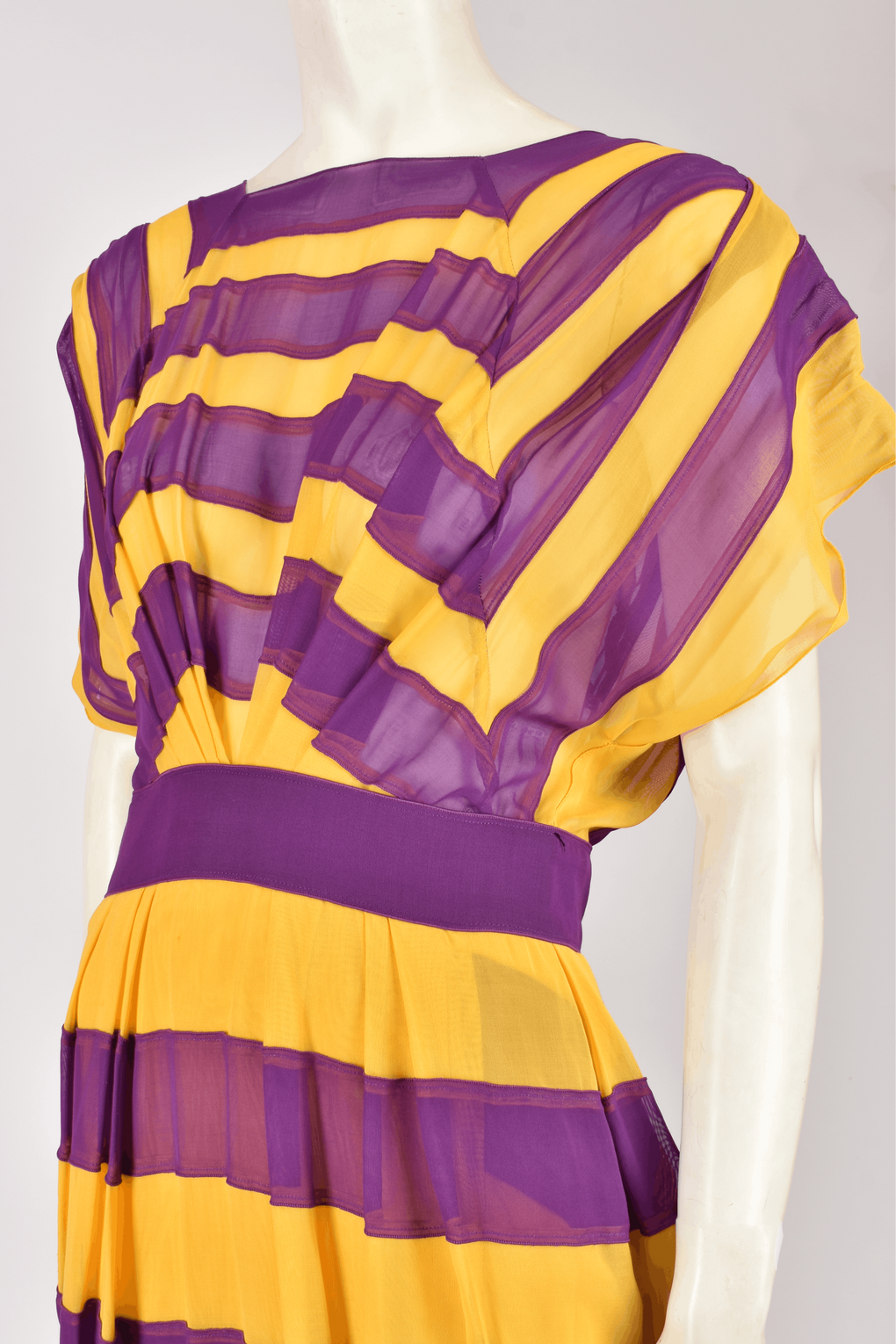 MARC JACOBS S/S 2009 PURPLE AND YELLOW STRIPED DRESS