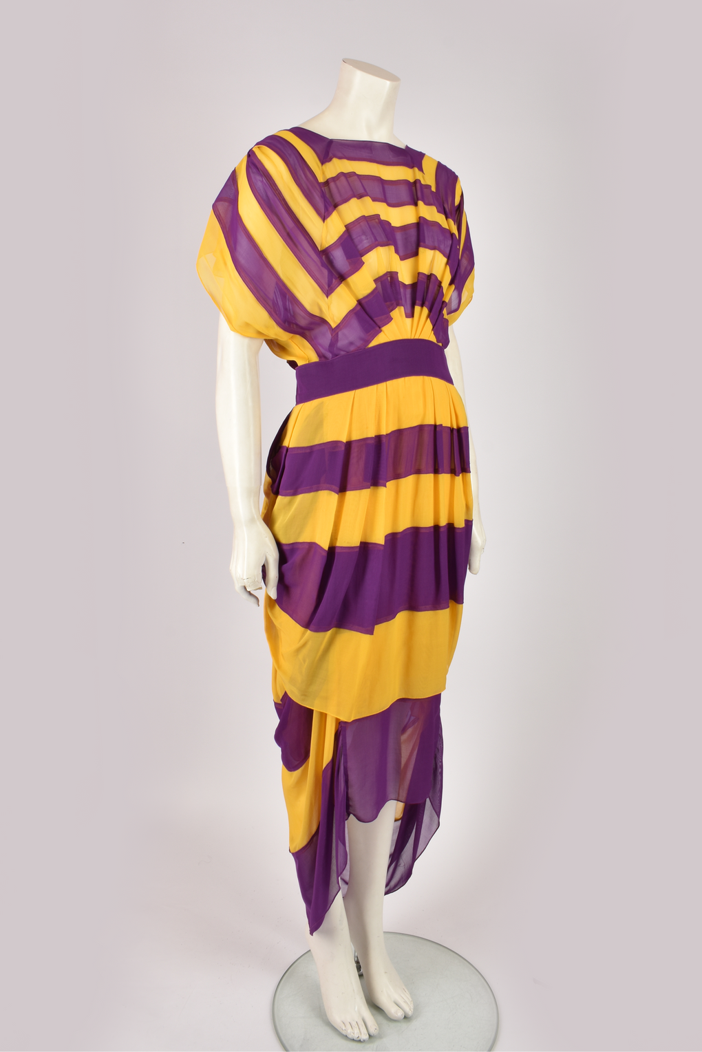 MARC JACOBS S/S 2009 PURPLE AND YELLOW STRIPED DRESS