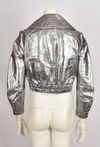 MARC JACOBS SILVER LEATHER BOMBER JACKET