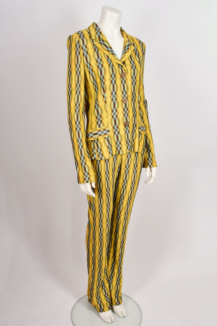 MISSONI YELLOW AND BLUE TROUSER SUIT