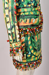 MOSCHINO HAND PAINTED - BEADED LEATHER SUIT