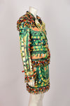 MOSCHINO HAND PAINTED - BEADED LEATHER SUIT