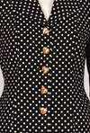 MOSCHINO POLKA DOT JACKET WITH GOLD HEART BUTTONS