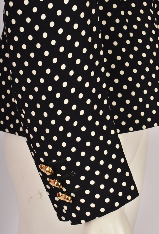 MOSCHINO POLKA DOT JACKET WITH GOLD HEART BUTTONS