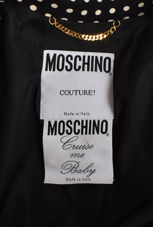 MOSCHINO POLKA DOT JACKET WITH GOLD HEART BUTTONS