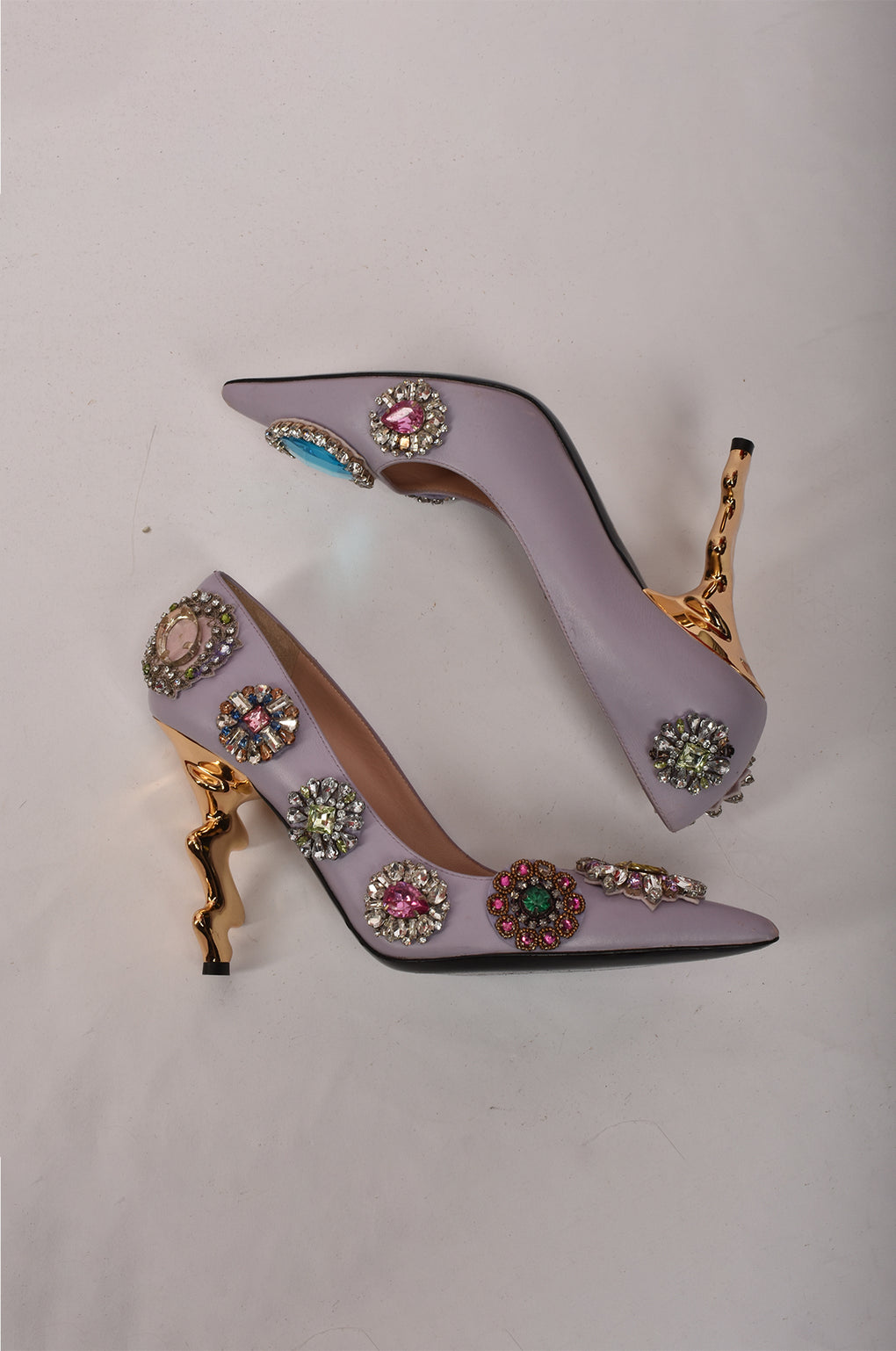 MOSCHINO POINTED HEELS WITH CRYSTALS