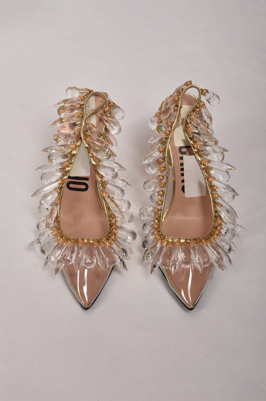 MOSCHINO CRYSTAL POINTED HEELS