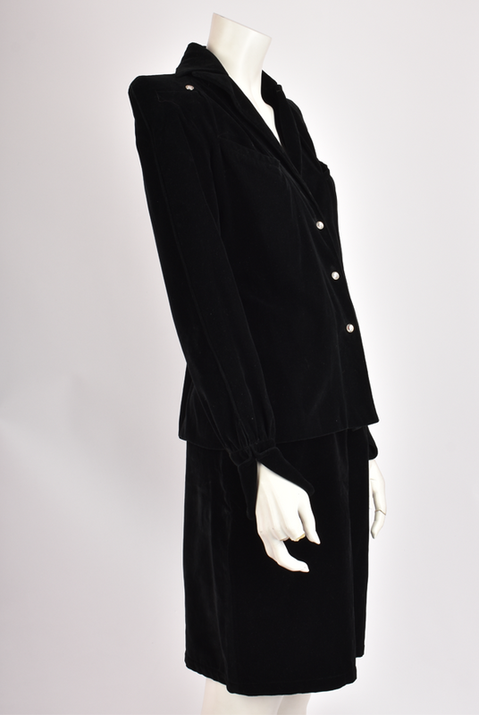 THIERRY MUGLER BLACK VELVET DIAMANTE SUIT