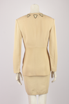 OZBEK CREAM SKIRT SUIT WITH TRIANGLE ATTACHMENTS