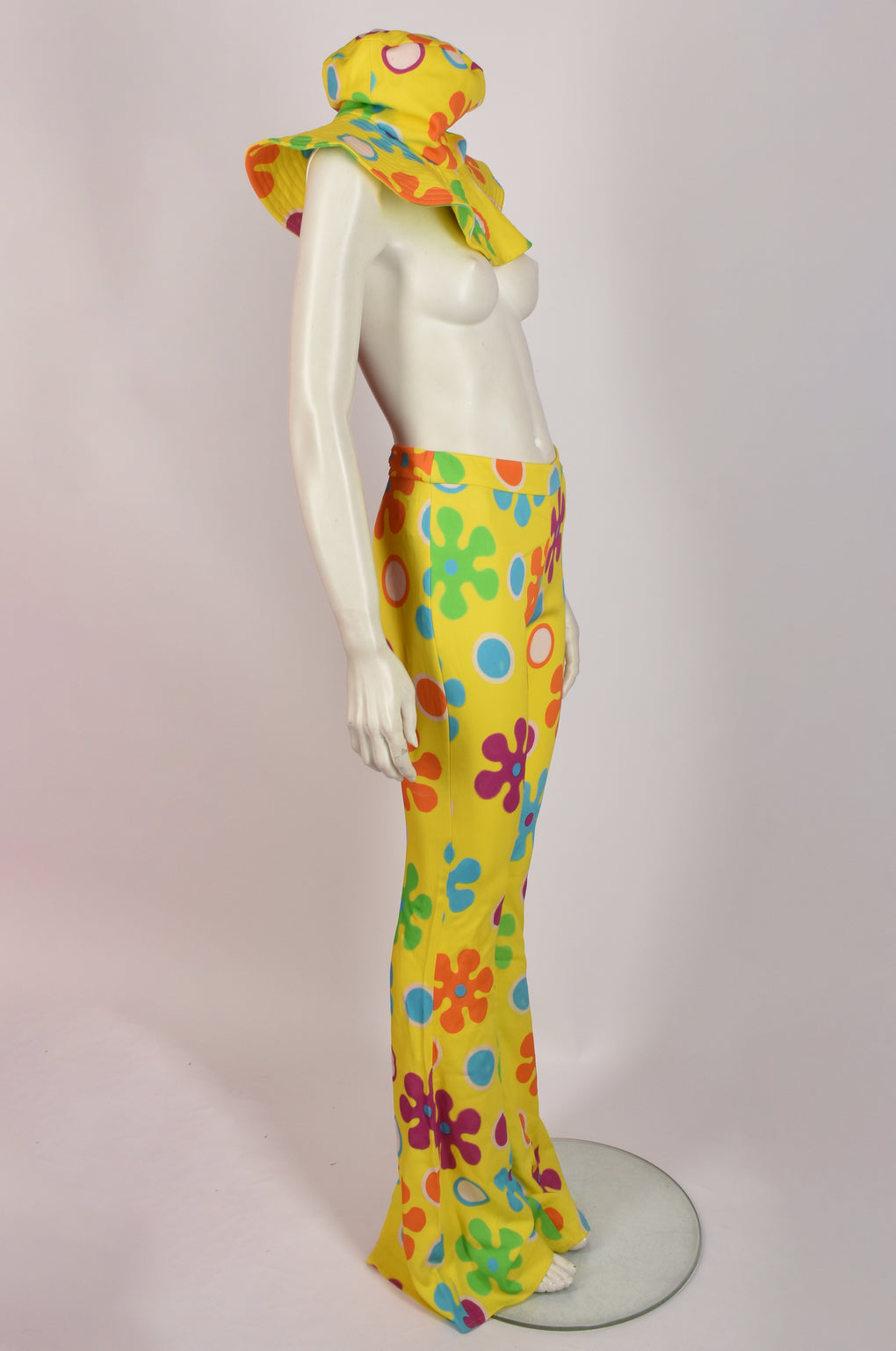 MOSCHINO FLORAL TROUSERS WITH MATCHING HAT