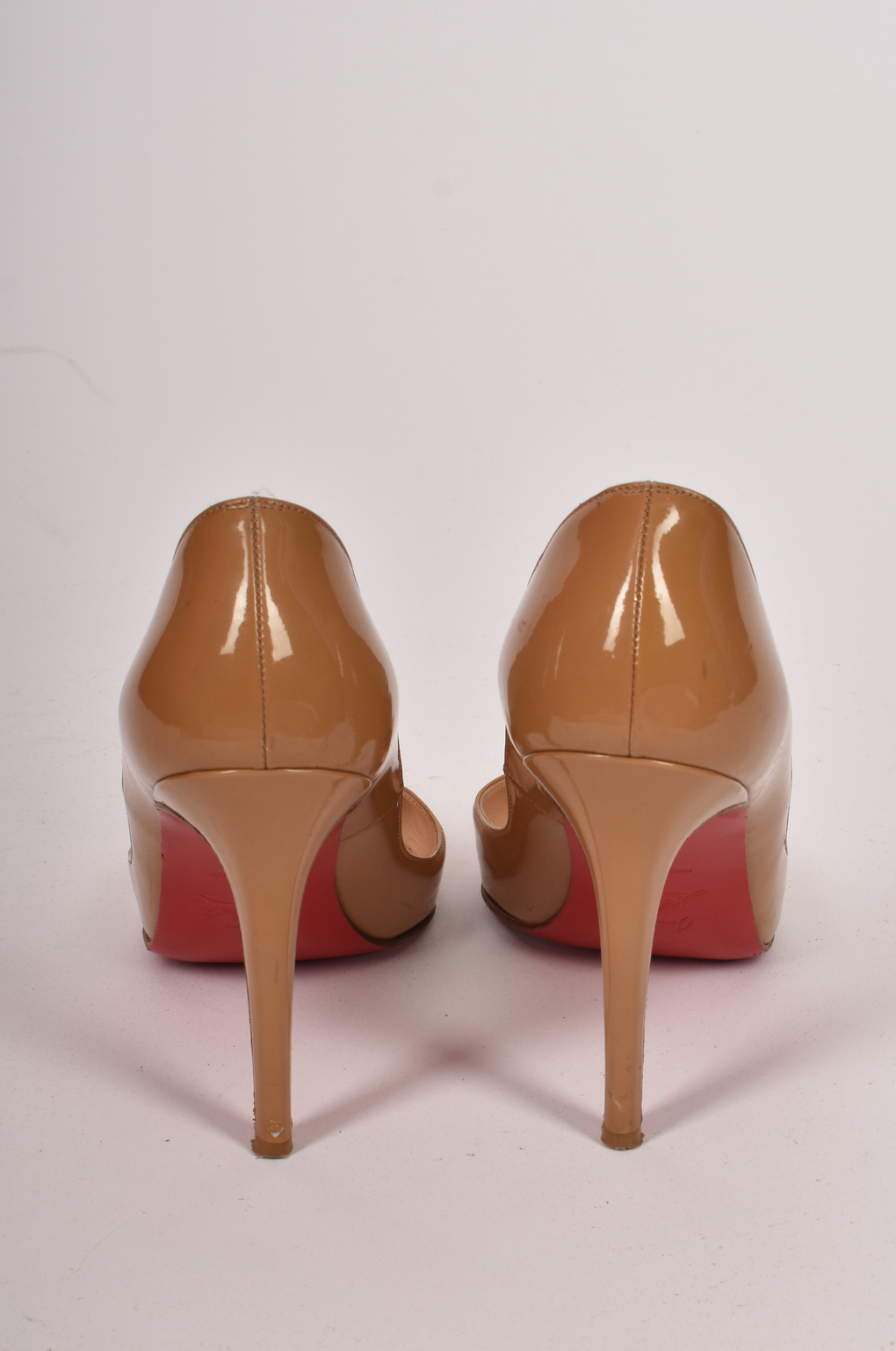 TANNED PATENT LOUBOUTIN STILETTOS