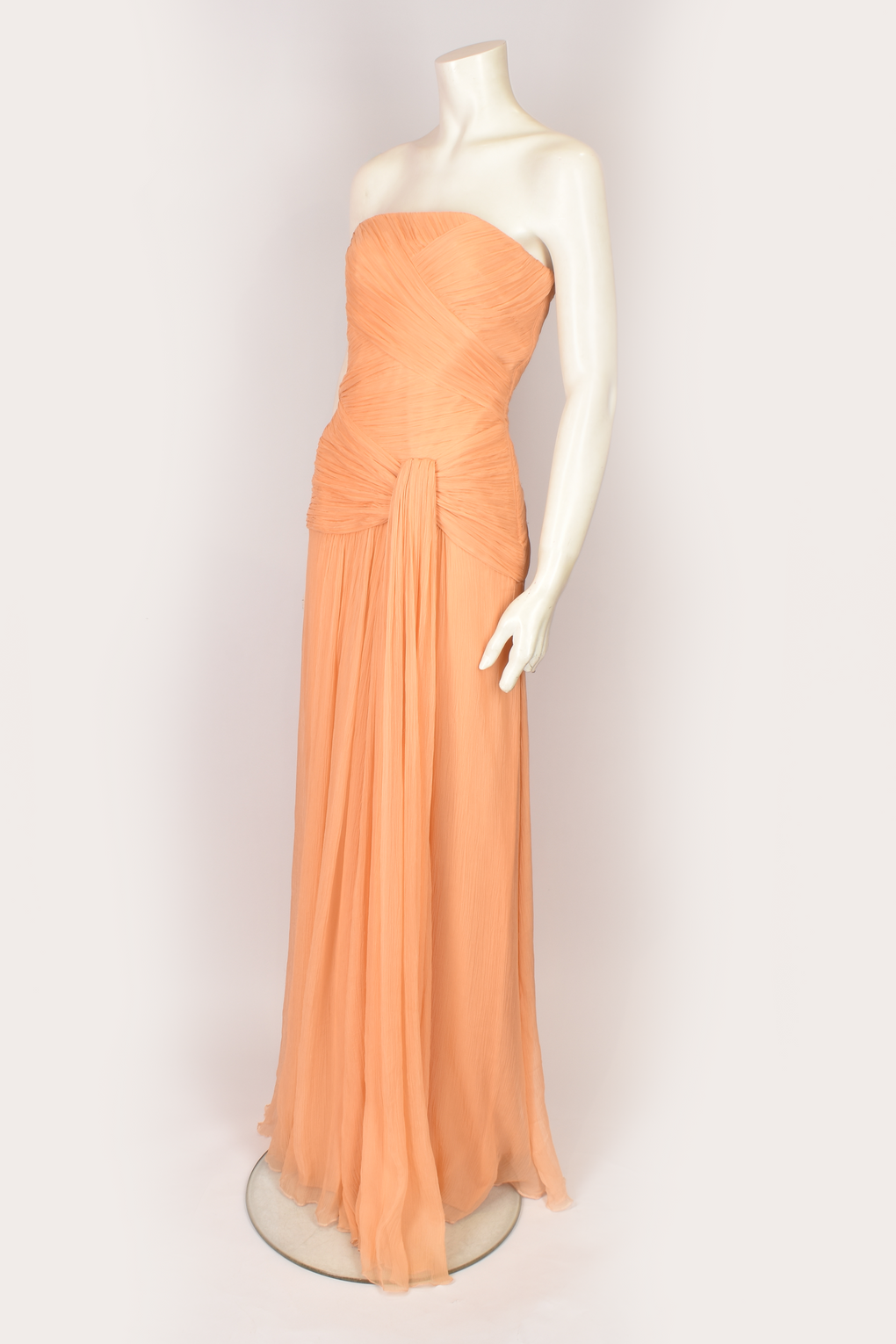 ALBERTA FERRETTI PEACH CHIFFON GOWN