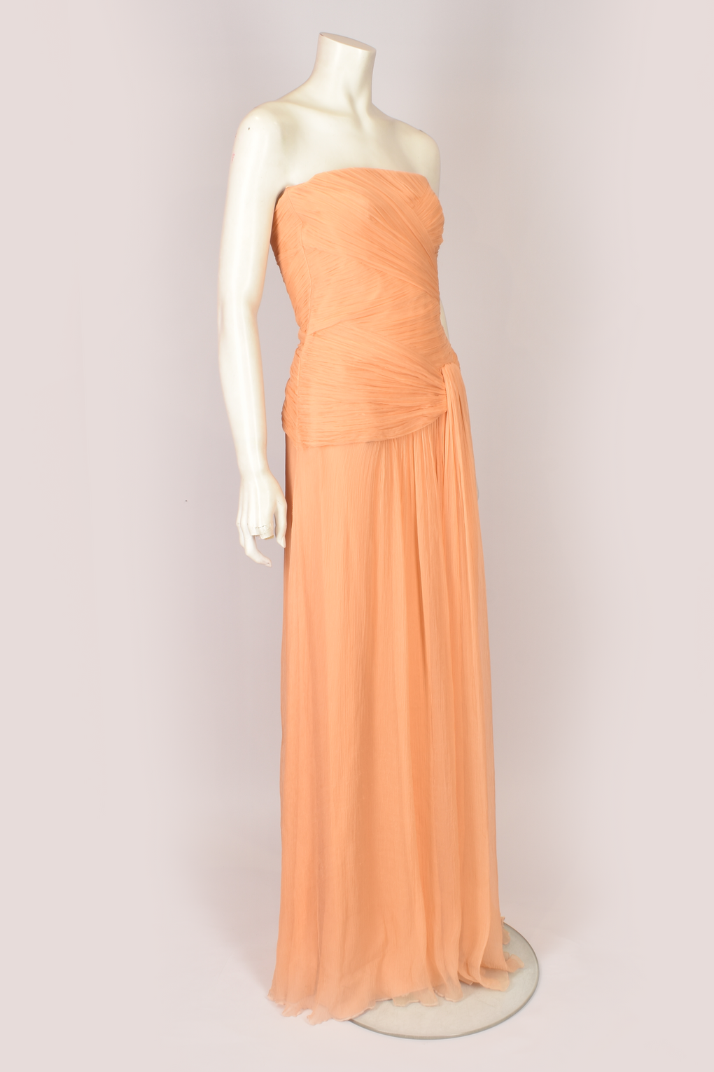 ALBERTA FERRETTI PEACH CHIFFON GOWN