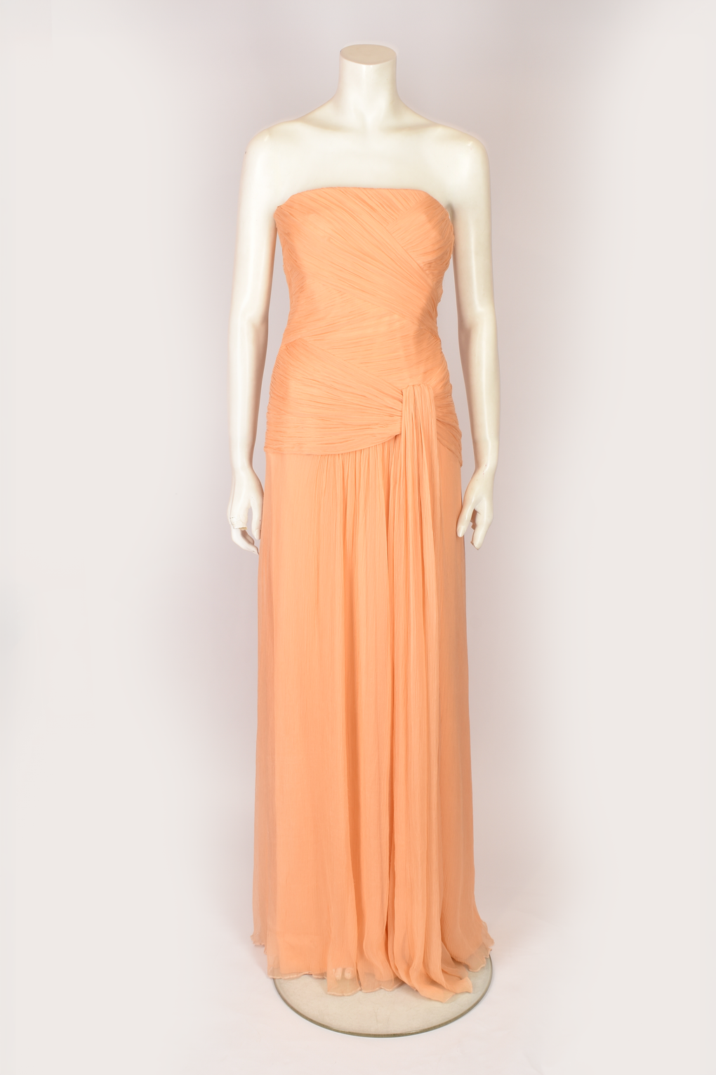ALBERTA FERRETTI PEACH CHIFFON GOWN