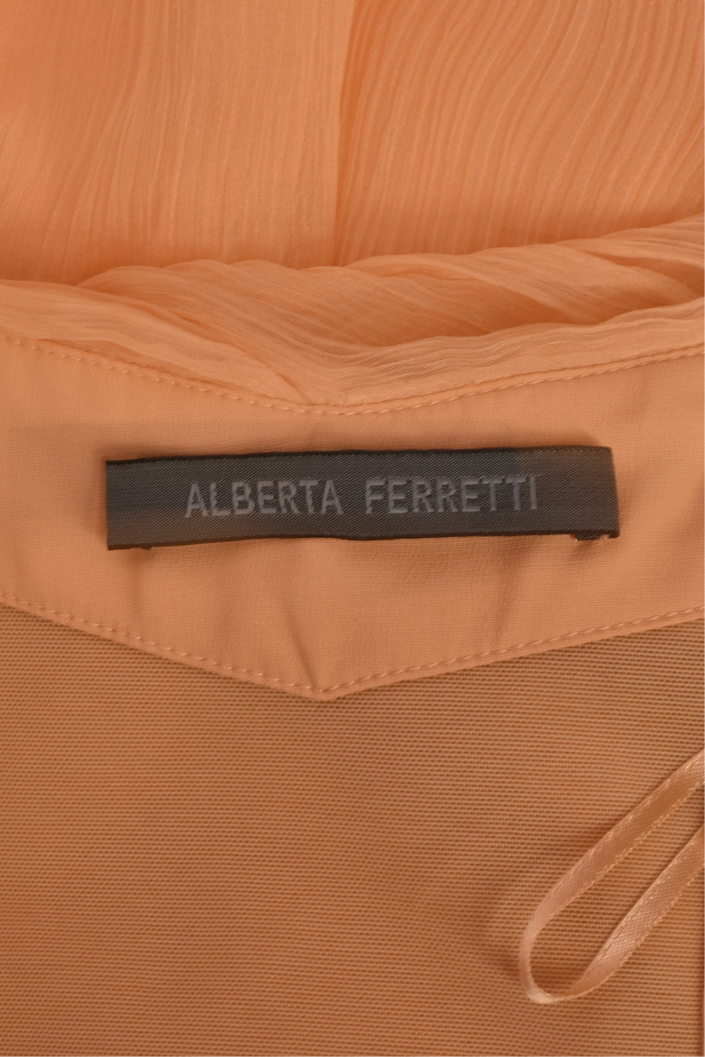 ALBERTA FERRETTI PEACH CHIFFON GOWN